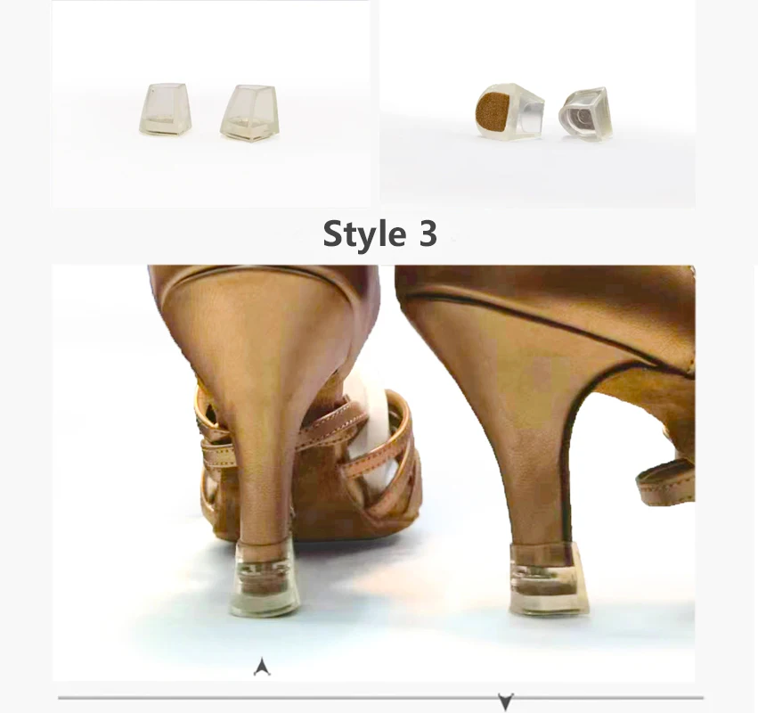 BD الرقص الاكسسوارات اللاتينية القياسية أحذية الرقص المضادة للانزلاق كعب يغطي معدات الحماية 2 pairs الجلود #5