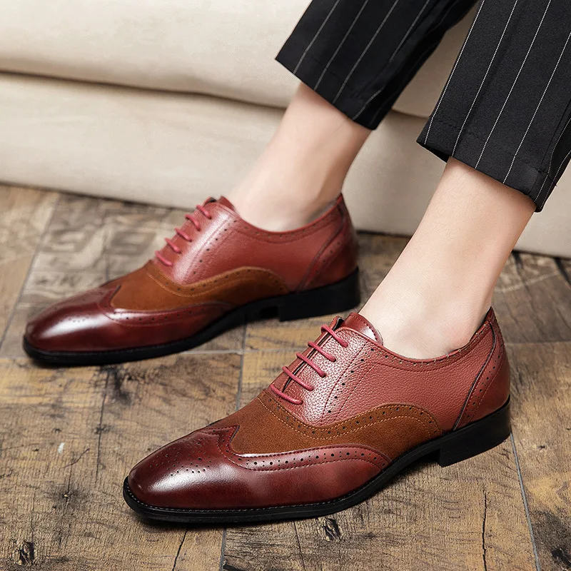 

Men's formal leather shoes, casual business, retro British wedding, office, gentleman's dress shoes