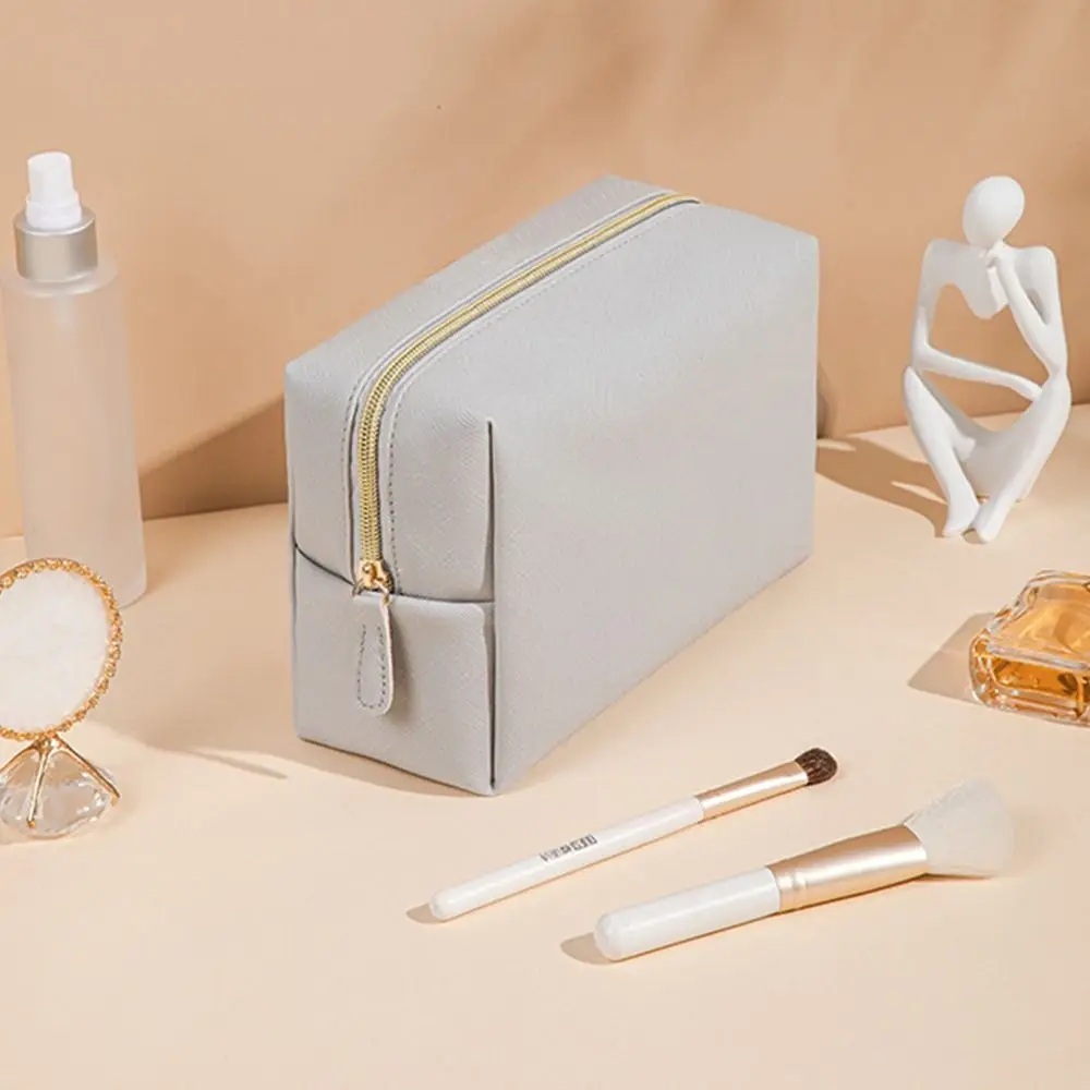 Saco de cor sólida bolsa de lavagem com zíper creme cor sacos de maquiagem organizador de viagem sacos de armazenamento coreano feminino saco de higiene pessoal sacos de cosméticos