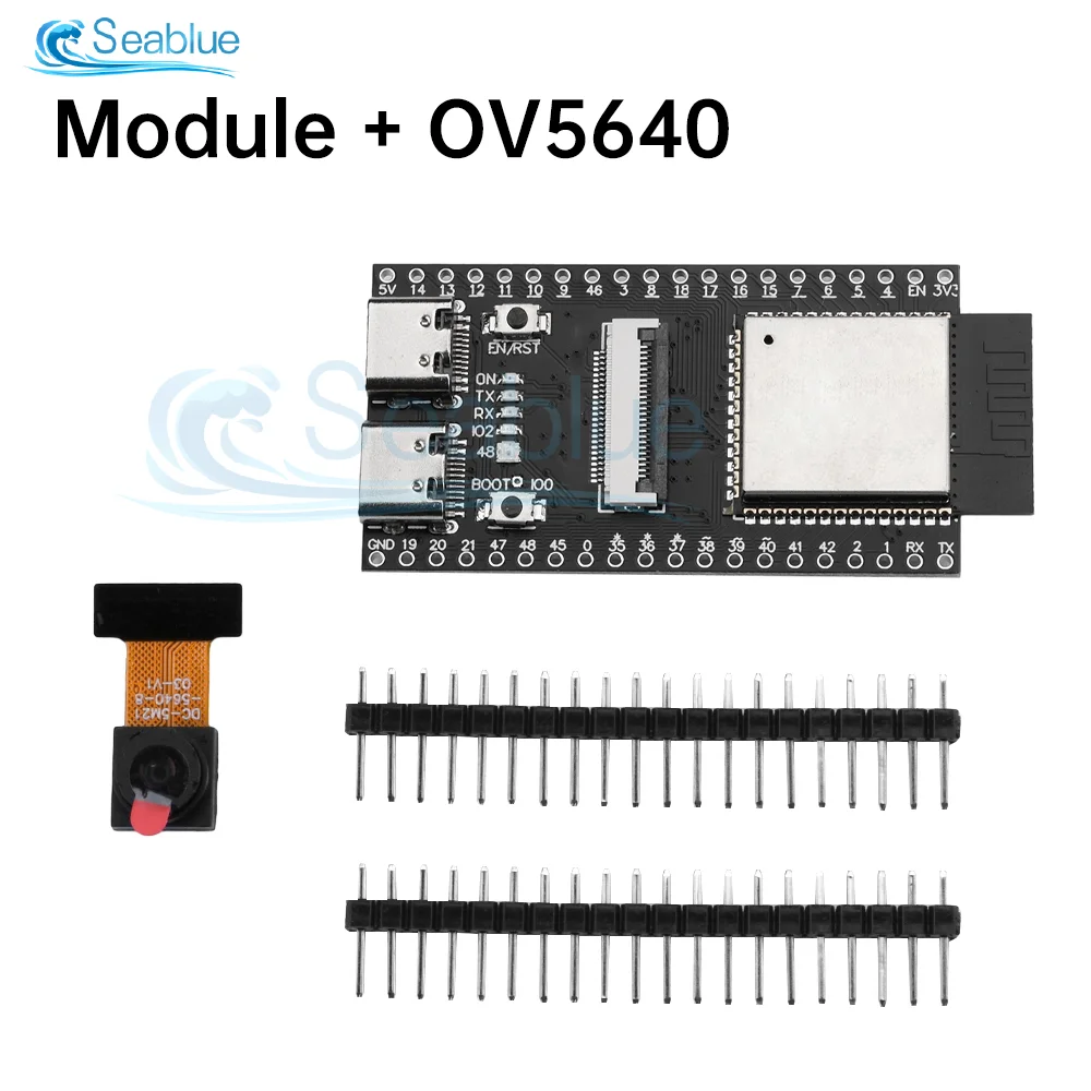 لوحة تطوير ESP32-S3 مع كاميرا OV2640/OV5640/OV3660 وحدة بلوتوث واي فاي منخفضة الطاقة مزدوجة من النوع C لمشاريع إنترنت الأشياء