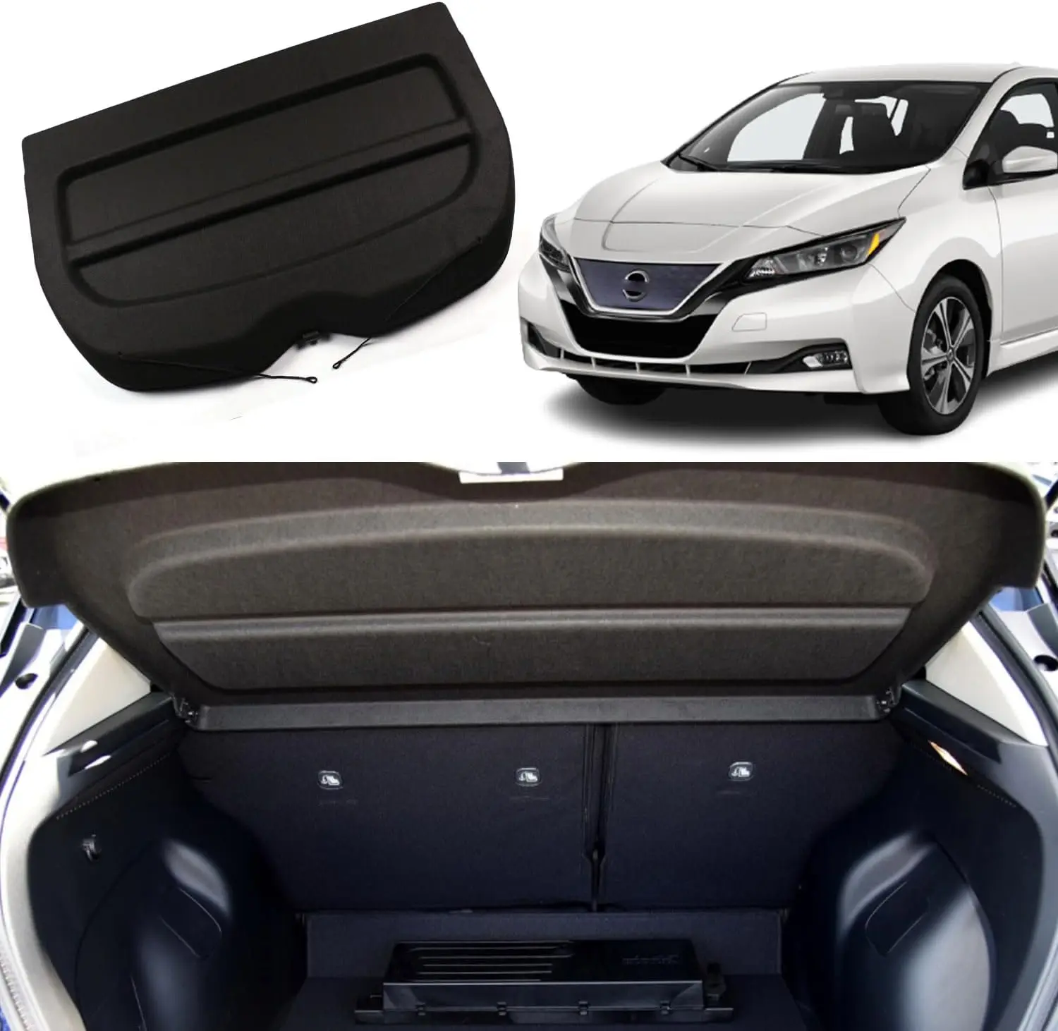 

Universal Car Trunk Cover for Nissan Leaf Models 2018-2025, Waterproof Security Shade with Easy Installation, Black