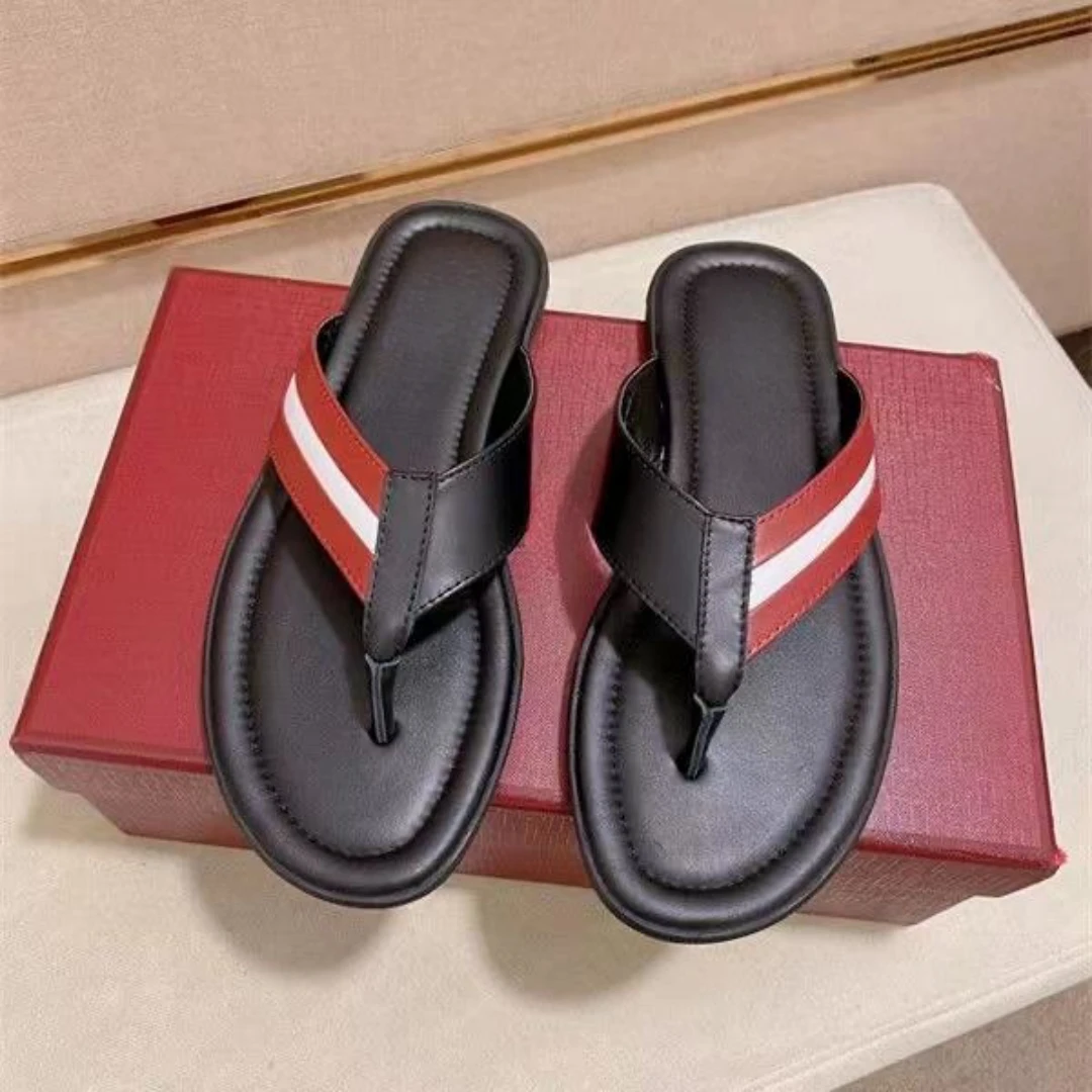 

Fashion B Style Sandals Striped Design Causal Comfortable Non-slip Men Slipper Luxury Beach Sandals Anti-Slip Zapatos Hombre