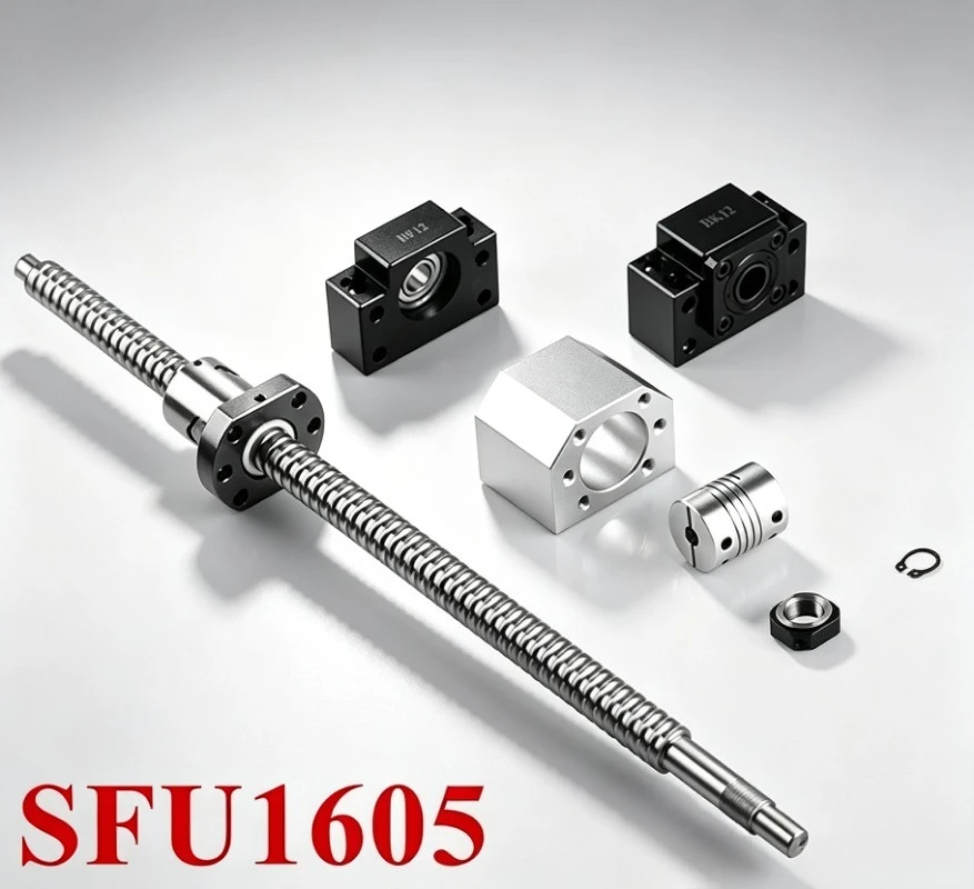 Kit de vis à billes SFU1605 C7 avec BK/BF12 et coupleur, diamètre 16 mm, pas de 5 mm pour routeur CNC/imprimante 3D DIY