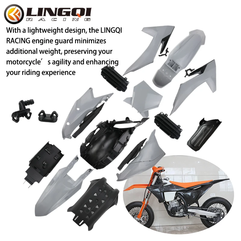 LINGQI RACING Motorcycle Fairing Body Cover Frame Case Guard Plastic Panels For KT250 2023 K23 Off Road Motocross Dirt Pit Bike