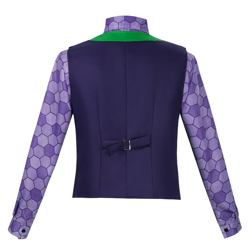 Joker Cosplay Fantsy Shirts Weste Kostüm Super Bösewicht Disguise Männer Outfit Männliche Disguise Tops Junge Halloween Party Fantasia Anzug