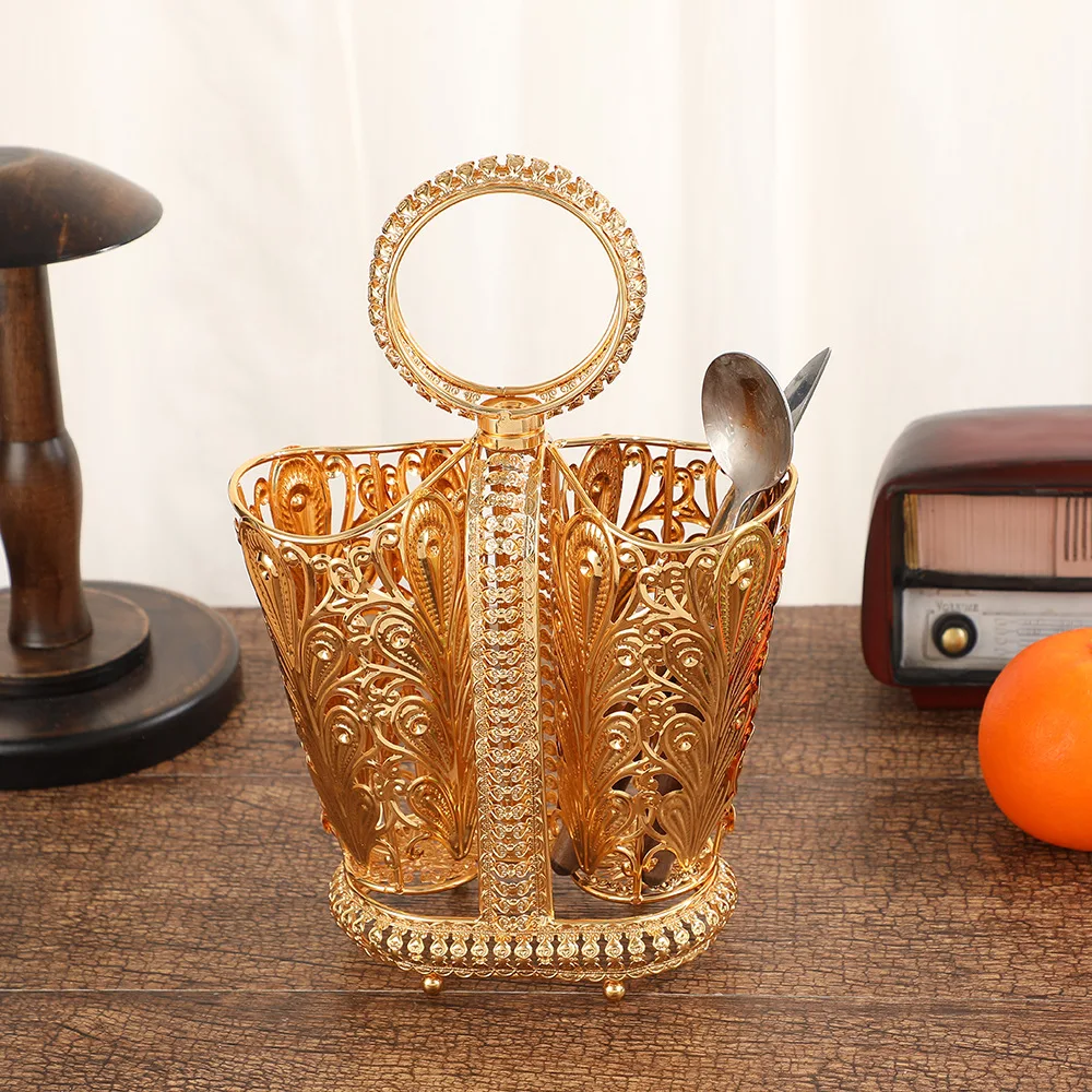 Utensil Caddy Practical Tableware Basket Elegant Kitchen Gadget Utensil Holder for Dining Room Cabinet Closet Party Decoration