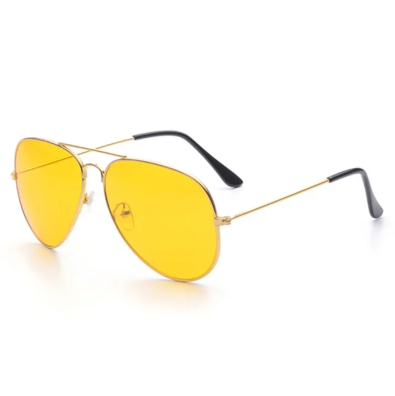 2021Classic Night Vision Sunglasses Retro Metal Frame The Men Sunglasses Men Pilot Sunglasses Yellow Film Night Vision Goggles