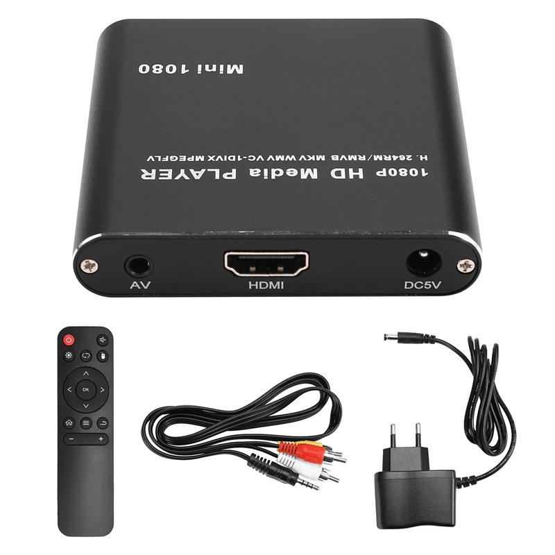 

MKV H.264 HDD Multimedia Player Full HD 1080P USB Media Player With SD Media TV Box Support RMVB WMV HDD Player EU PLUG