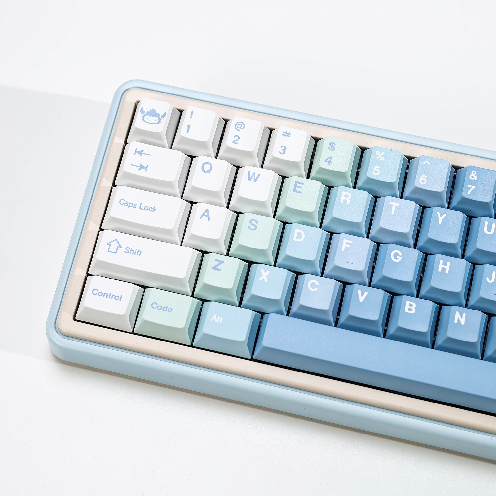KBDiy 143 Keys PBT GMK Yettei Keycaps Cherry Profile for Mechanical Keyboard Blue Keycap Custom 75% for Aula F87 F108 F99 Pro