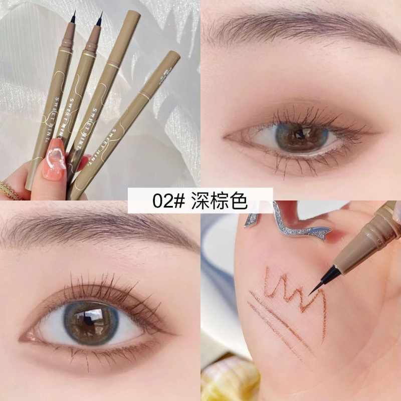 The New Slim Eyeliner Is A Waterproof Sweat-proof Long-lasting Non-fainting Brown Liquid Sleeping Silkworm Pen Makeup Products