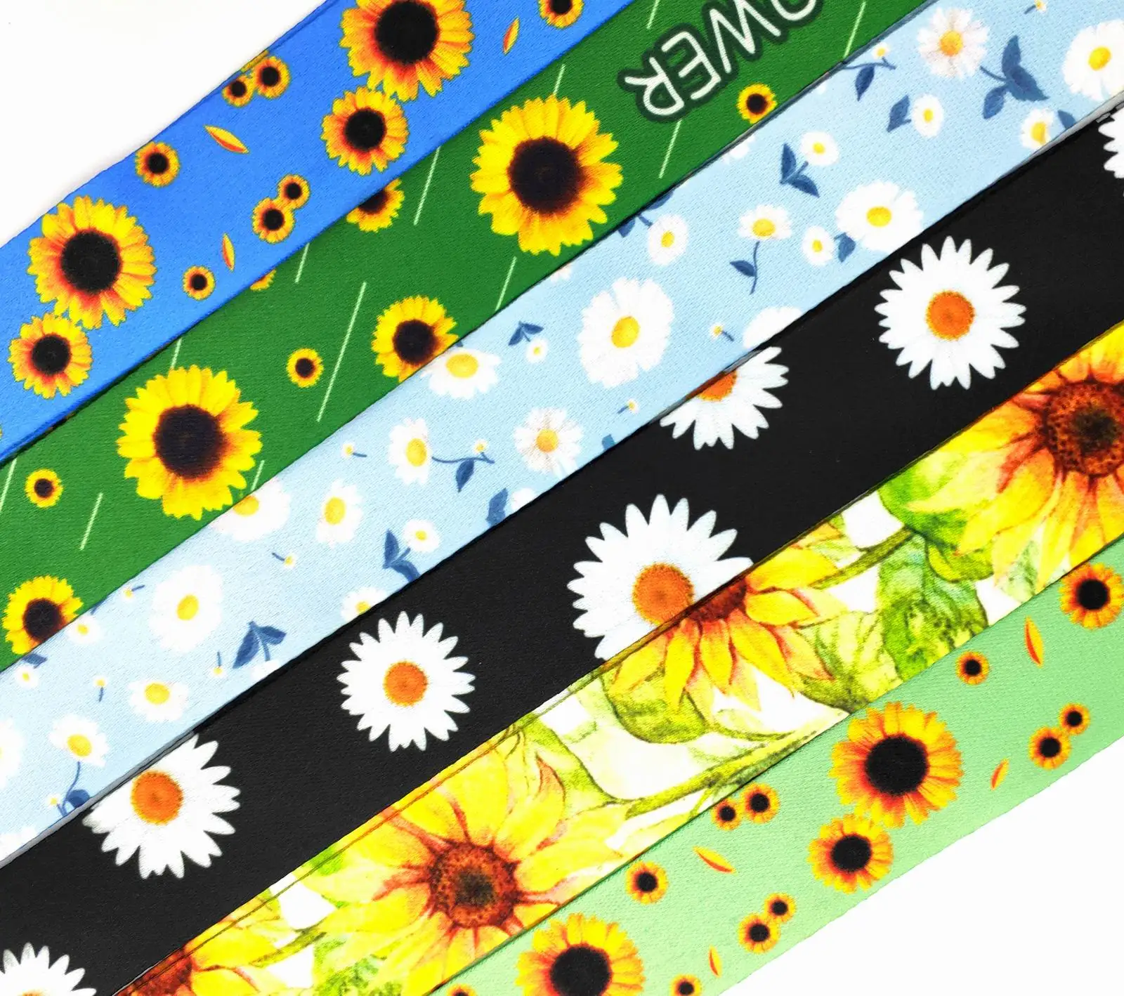 Cartoon chrysanthemum sunflower Key Lanyard ID Badge Holders Animal Phone Neck Straps with Keyring Phone Accessories D061