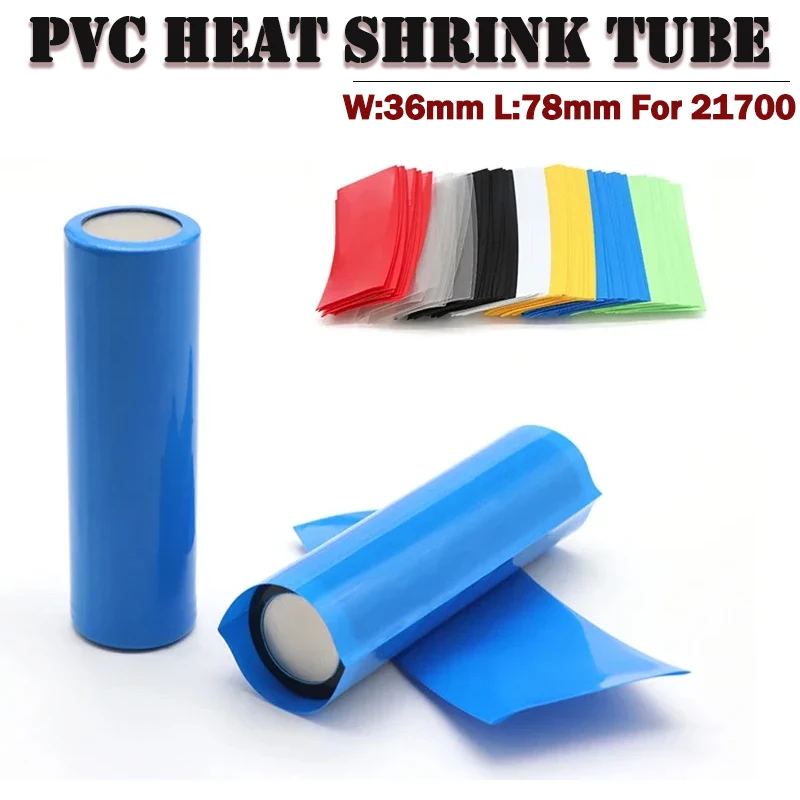 25~1000pcs 21700 Battery Film Tape PVC Heat Shrink Tube Precut Shrinkable Sleeve Tubing Protect Pipe Cover for Batteries Wrap