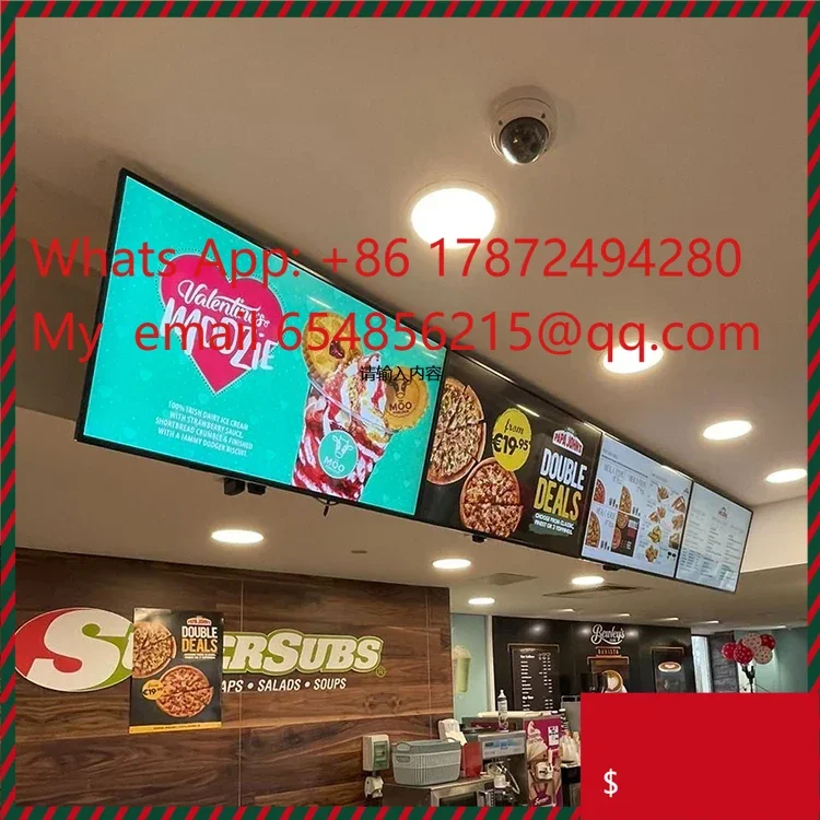 

32-дюймовый сверхтонкий рекламный LCD-экран на Android для настенного монтажа в ресторанах, 32, 43, 49, 55 дюймов