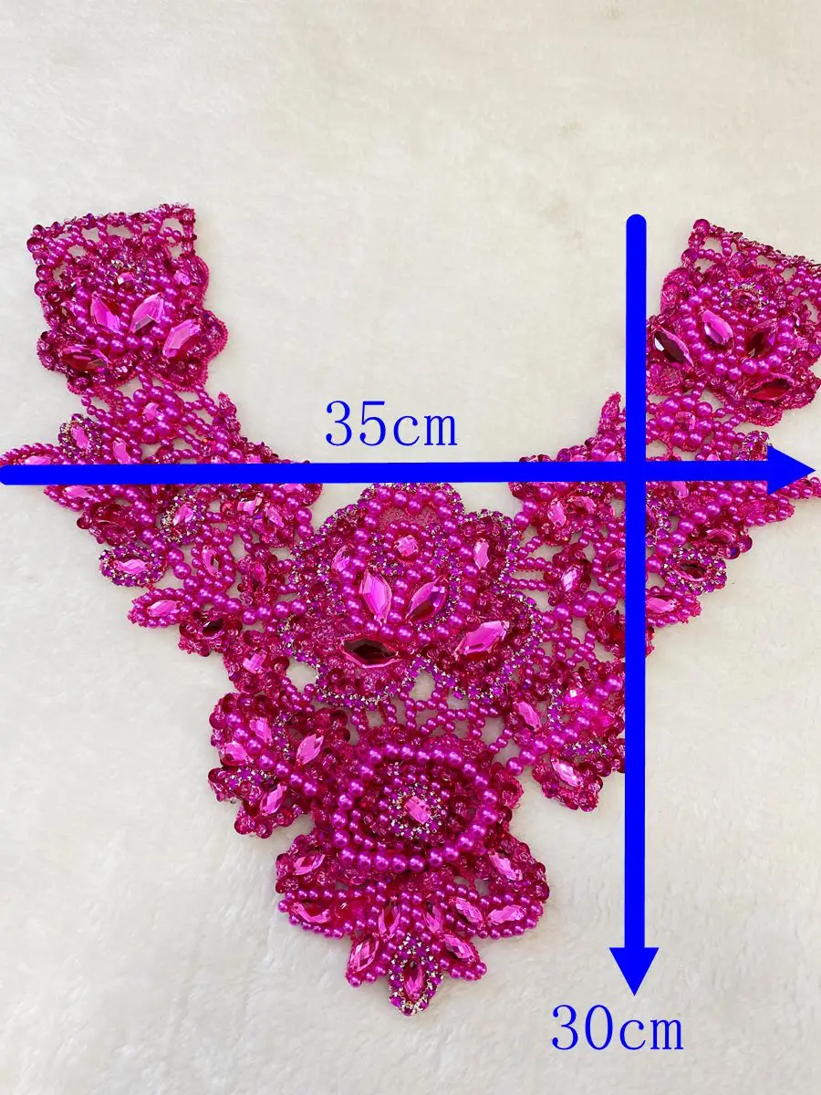 Luxury O Neck Evening Dress Fabric Beading Tulle Apparel Decoration Diamond Rhinestone Appliqued Prom Gown Material