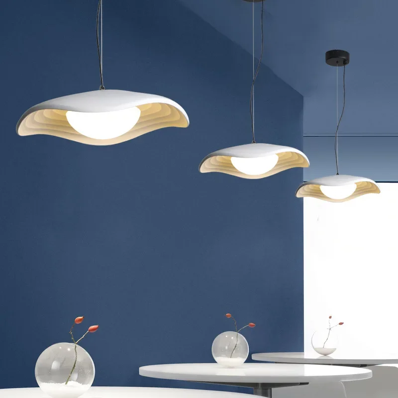 Modern LED Pendant Lamp For Kitchen Table Island Bedroom Japanese Wabi-Sabi Style Hanging Chandelier Lotus Leaf Ceiling Light