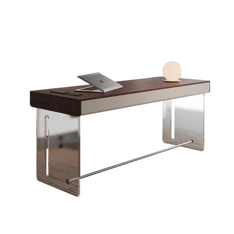 

Minimalist desk study computer desk solid wood designer acrylic suspended desk suspended table