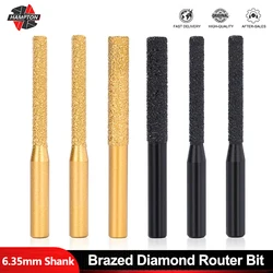 Hampton Straight Shank Milling Cutter Brazed Diamond Router Bit For Quartz Stone Marble Granite Ceramic Tile Trimming Machine