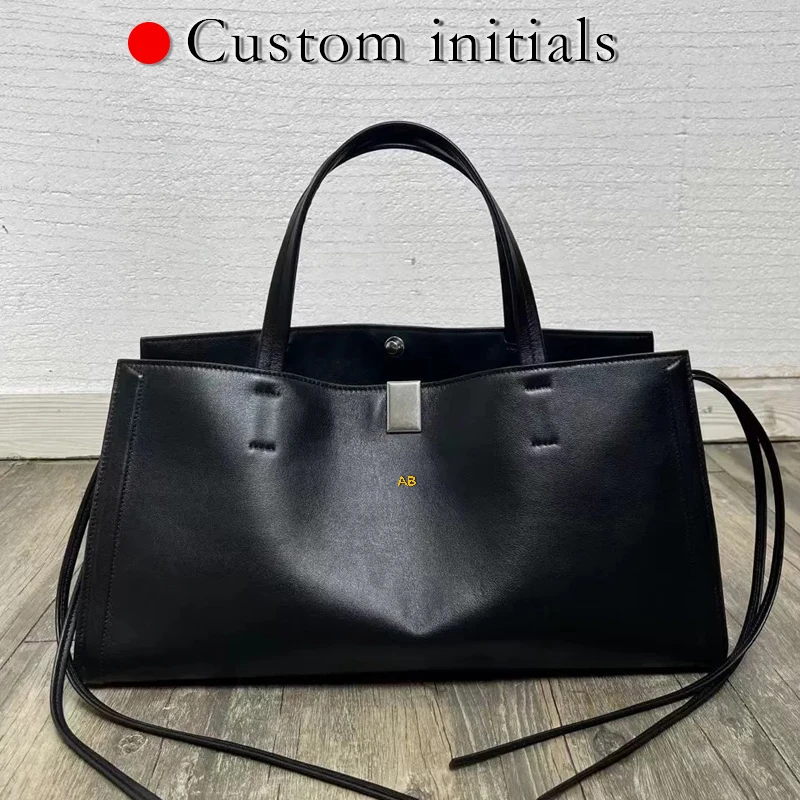 

Custom Initials Leather Tote Bags For Women Luxury Designer Handbag And Purses 2026 New In Cowhide Metal Sheet Underarm Shoulder