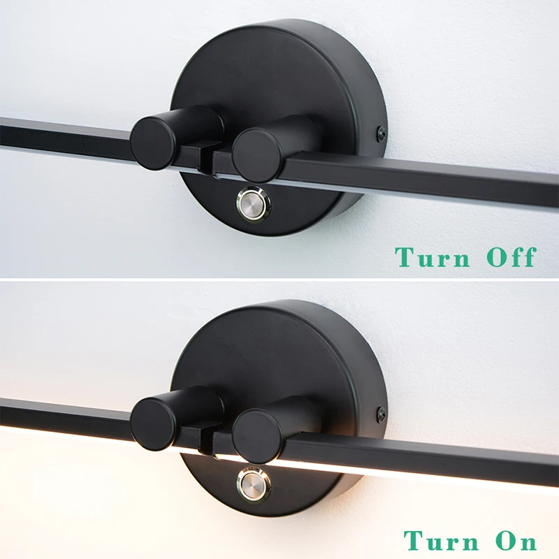 300° Rotatable LED Wall Lamp Adjustable Angle Bedside Lamp with Switch Nordic LED Mirror Front Light For Indoor Room Decoration