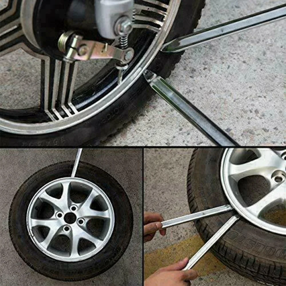 3PCS 11.81In Galvanized Type Auto Motorbike Tyre Spoon Car and Motorcycle Tire Lever 30cm Long Galvanized Tyre Spoon Supplies