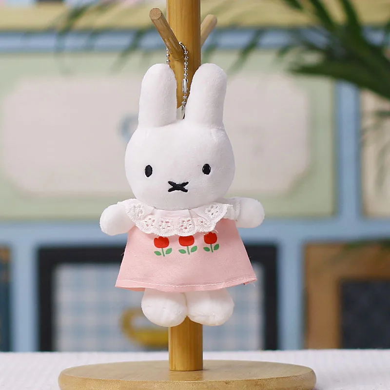 Kawaii Dress Miffy Plush Keychain Multi Functional Cartoon Anime Rabbit Doll Backpack Zipper Decoration Toy Friend'sbirthdaygift