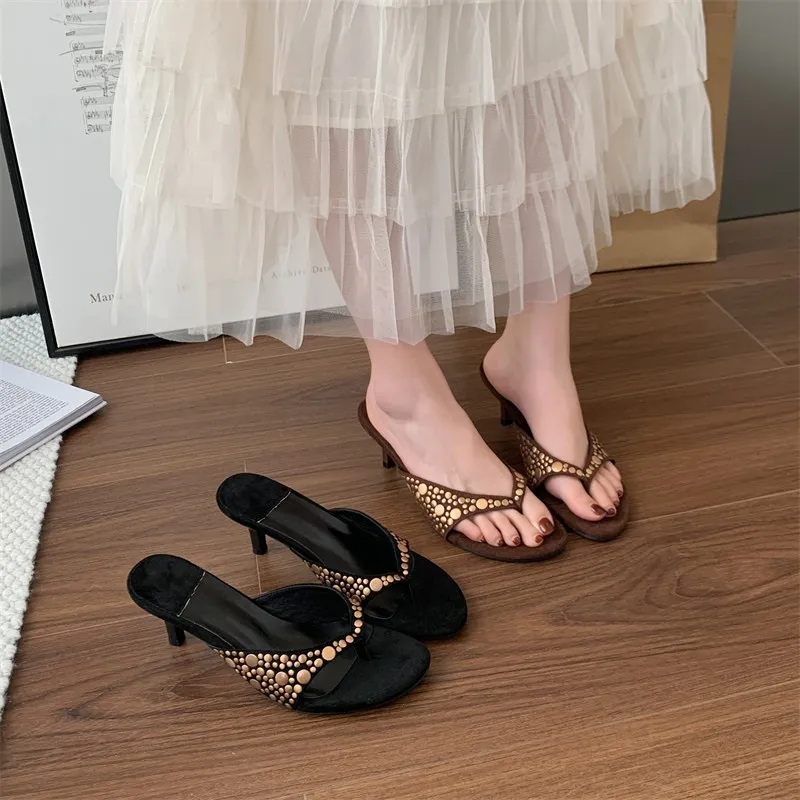 

2025 New Designer Vintage Summer Women Slippers Fashion Elegant high-quality and hot selling Low Heels Party Pumps Slide