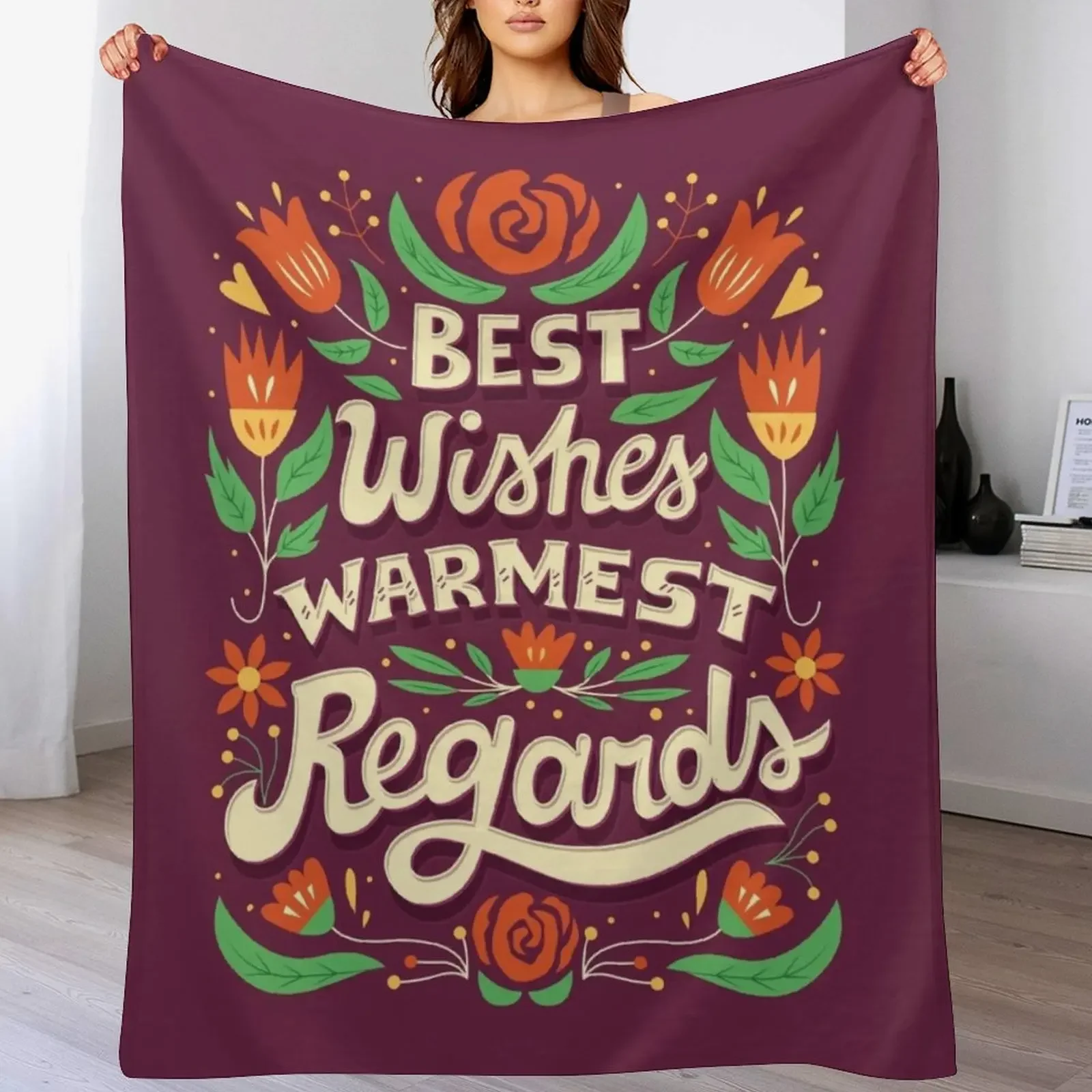 Best Wishes, Warmest Regards Throw Blanket funny gift Weighted Blankets