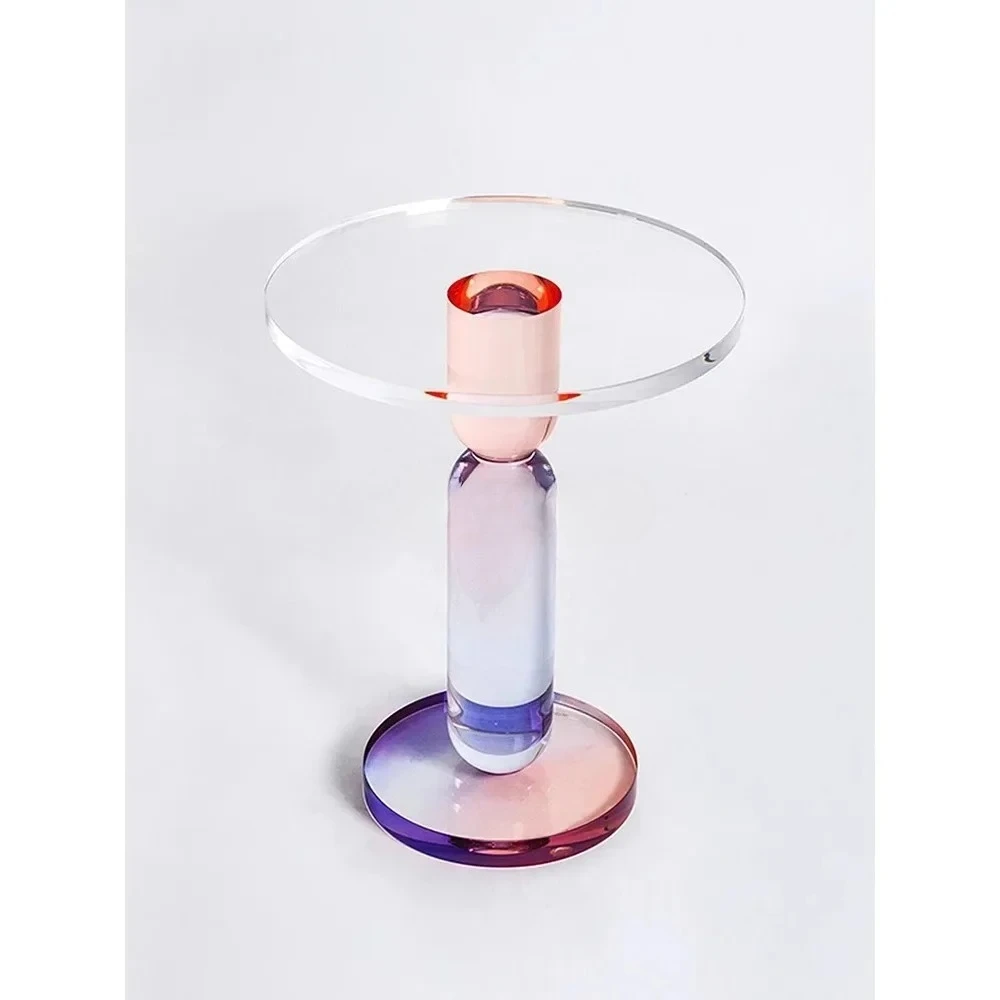Round gradual change color coffee table living room Italian simple high-grade acrylic edge table