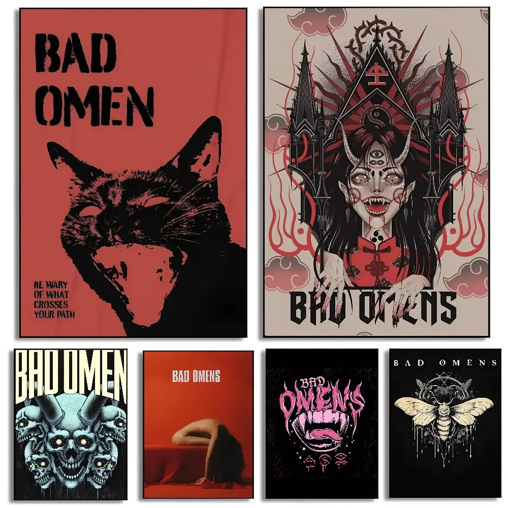 Rock Band B-Bad Omens Poster Wandbild für Wohnzimmer Schlafzimmer Wand Büro Wanddekoration Geschenk für Freunde ungerahmt