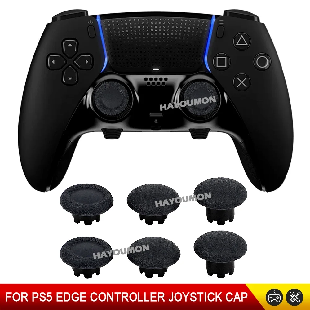 Afbeelding 4: 6 stks Vervanging Duimknoppen voor PS5 Edge Controller Zwart Analoge Stick Joystick Knoppen voor PS5 Edge Gampad Gaming Accessoires