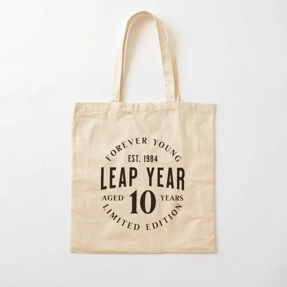 

Leap Year Birthday 1984 Vintage Label В возрасте 10-летняя большая сумка Холщовая сумка для женщин Женские сумки Холщовая большая сумка