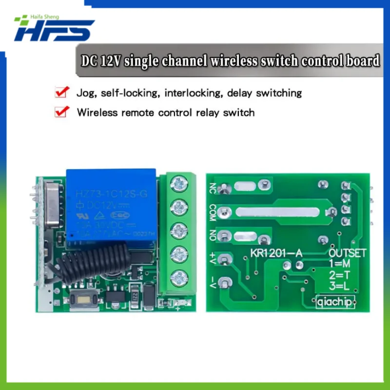 

RF Wireless Remote Control Switch, Relay Module, DC 12V, Roller, Remote Control Port, Circuit Board, 315MHz, 433MHz