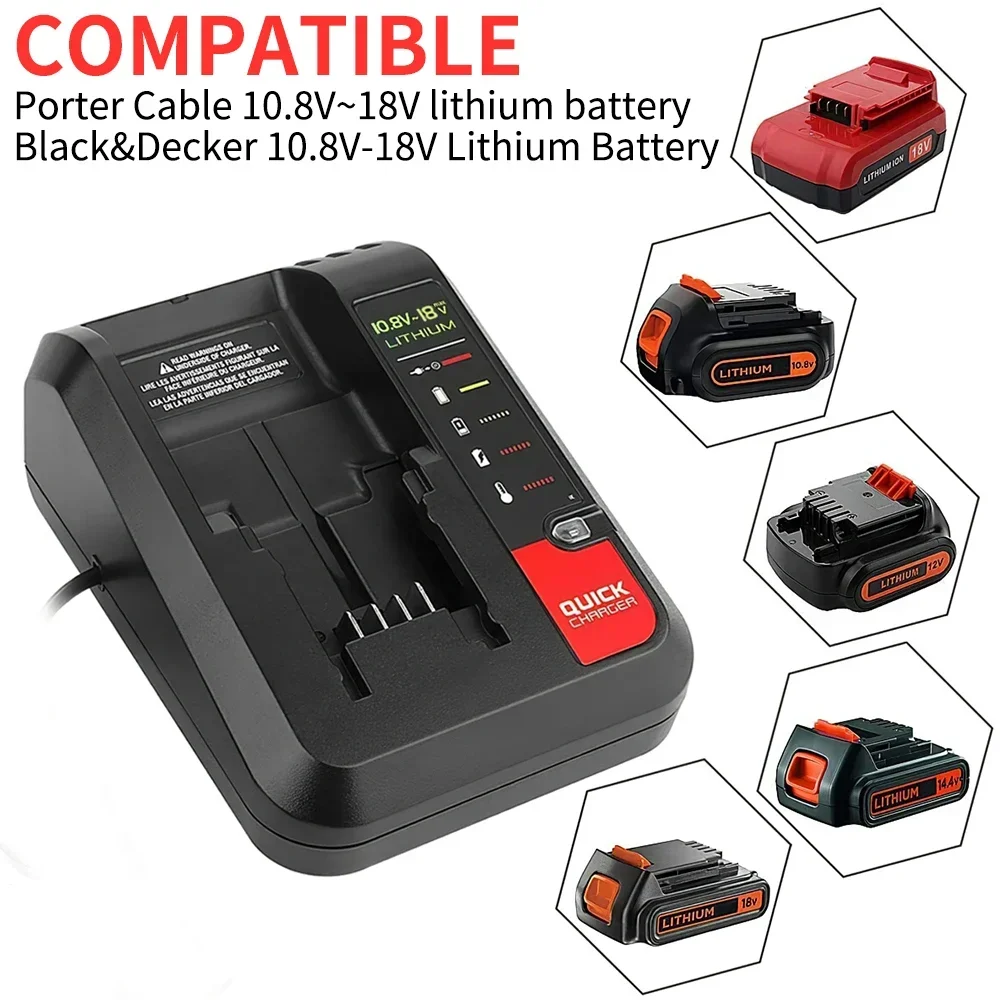 Ładowarka do akumulatorów litowo-jonowych Fast Charge dla Black and Decker 10,8 V 18 V 20 V Model LBXR20 LBXR20B ASL186K ASL188K Narzędzia 2A