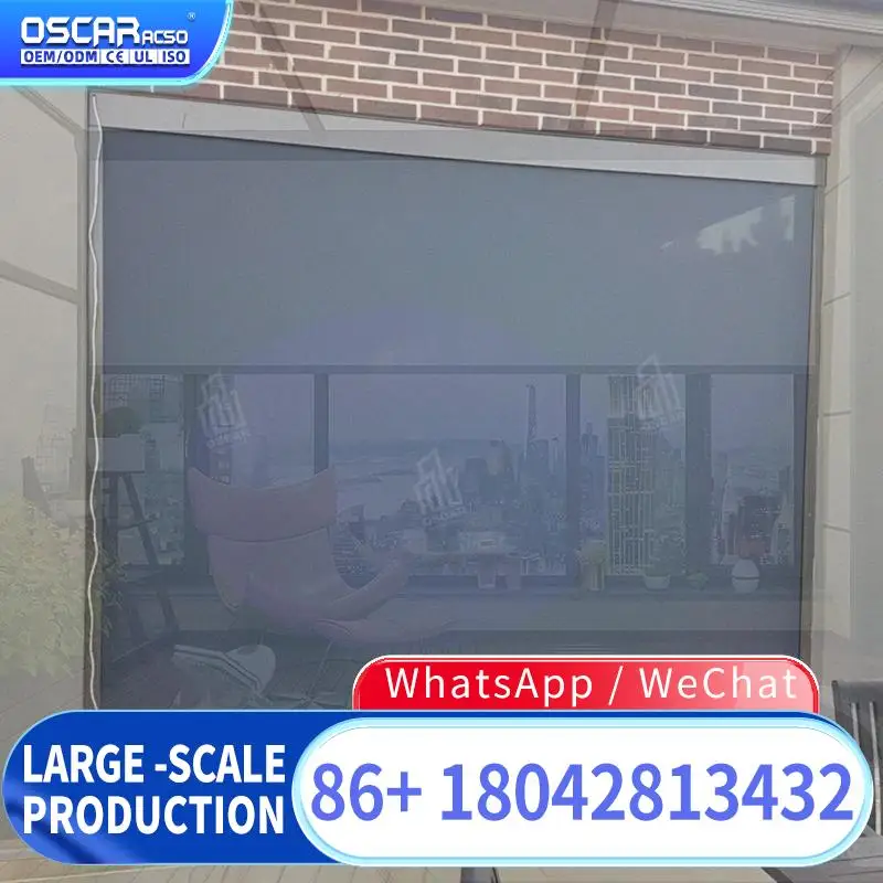 

Customized Size Sunscreen Windproof Waterproof Outdoor Roller Shades for Garden Patio Balcony Rolling shutter