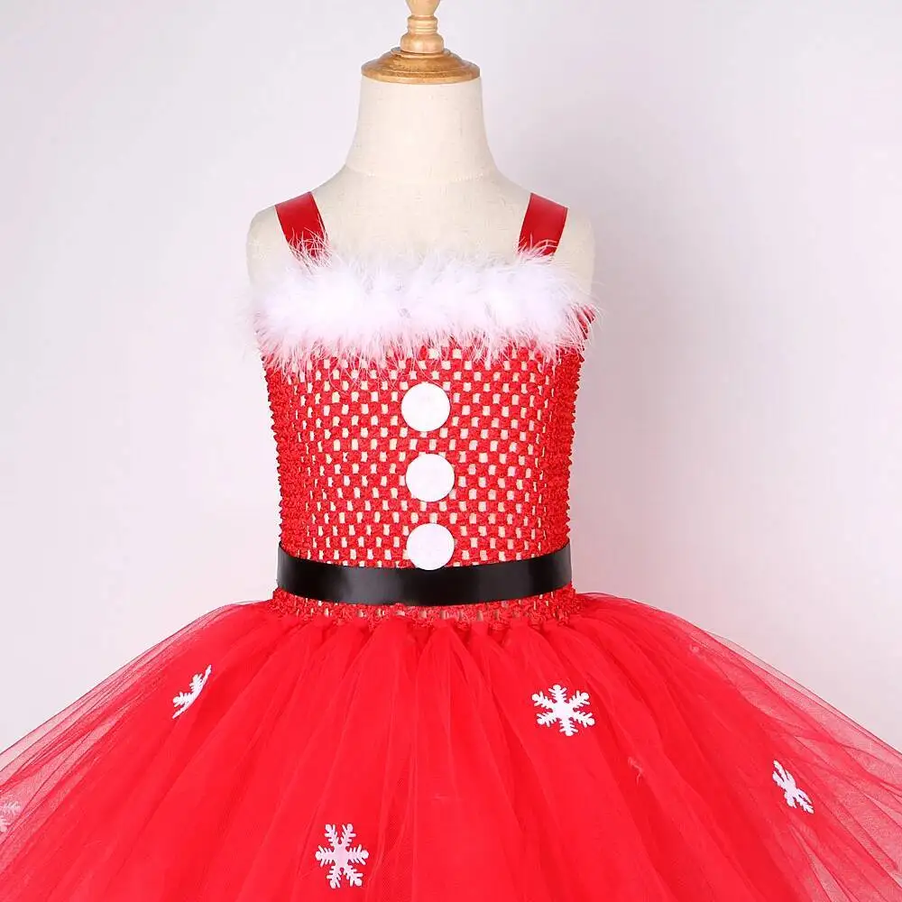 Rote Weihnachts-Weihnachtsmann-Kostüme für Mädchen, Weihnachten, Urlaub, Tutu-Kleid für Kinder, Neujahr, Karneval, Outfit, Kleidung mit Hut, Socken – Detail 17