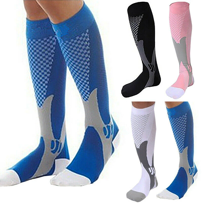 Women/Men Compression Socks Football Socks Anti Fatigue Athletic Nylon Medical Nursing Running Stockings Prevent Varicose Veins