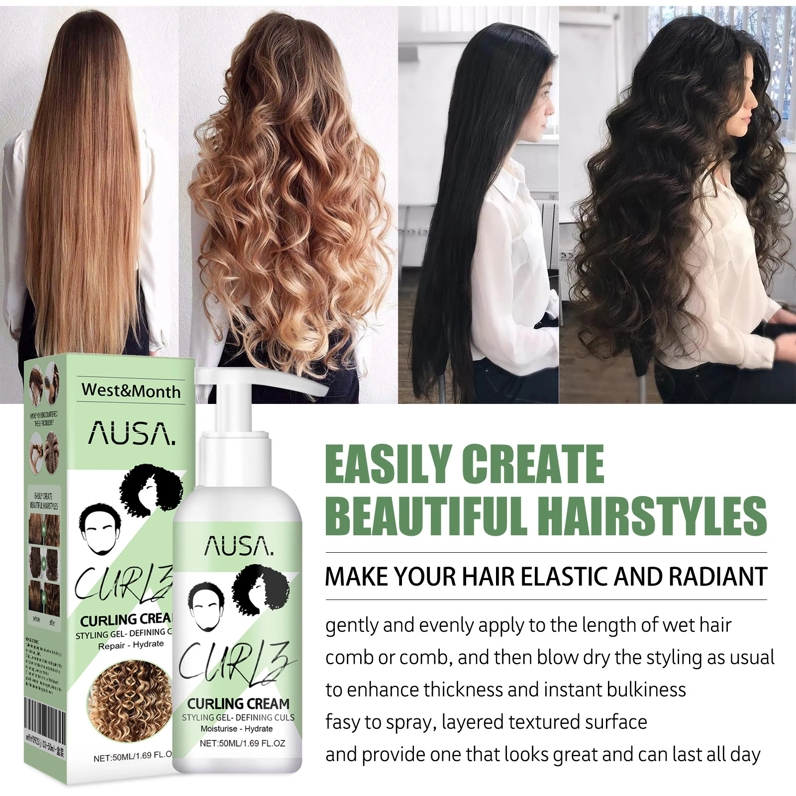 Keratin Curly Hair Elastin Improve Hair Brightness Smooth Frizzy Hair Prevent Dryness Moisturize Shape Fluffy Hair Care Products