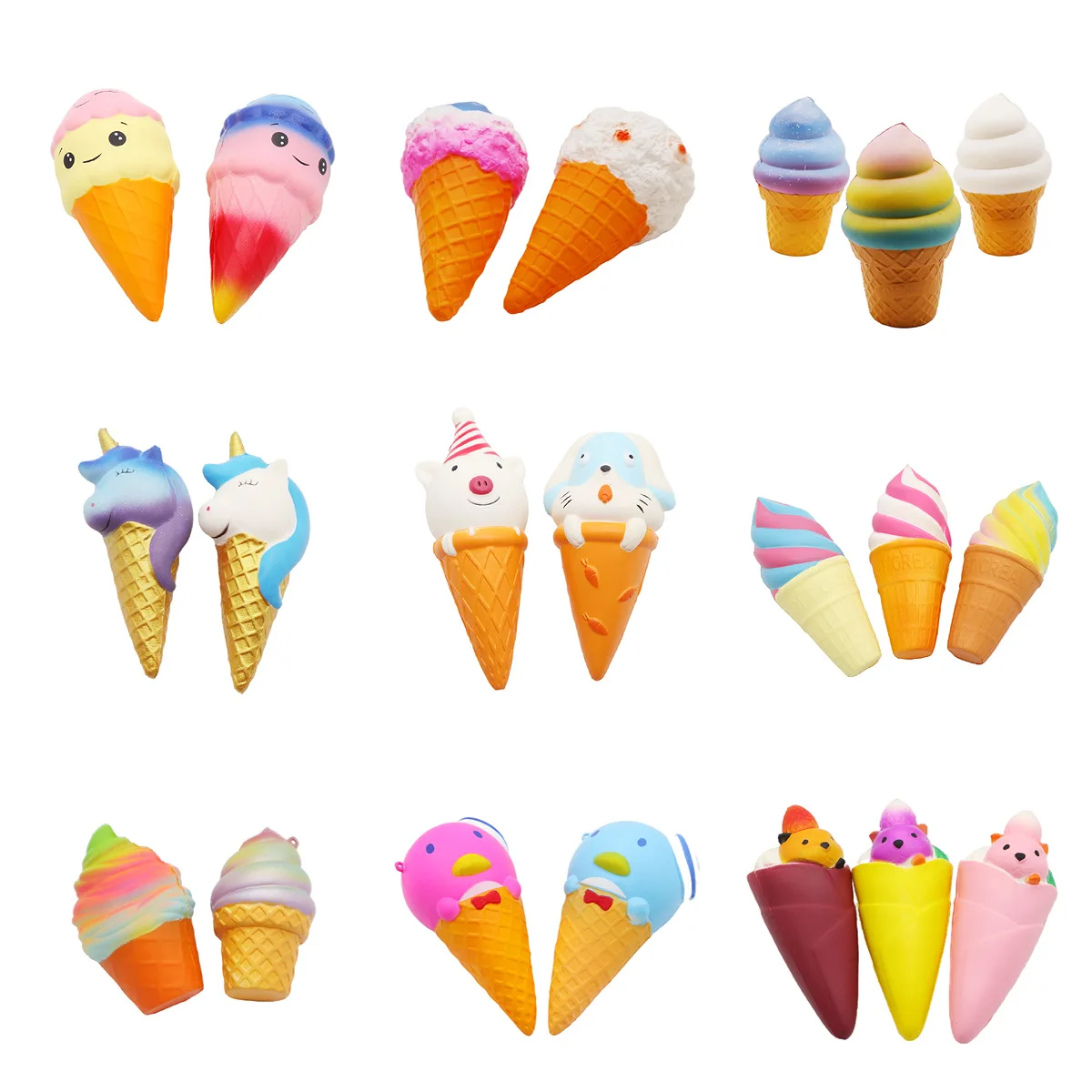 Squishy slow rebound ice cream simulation food children\'s pinch and pressure relief puzzle toy