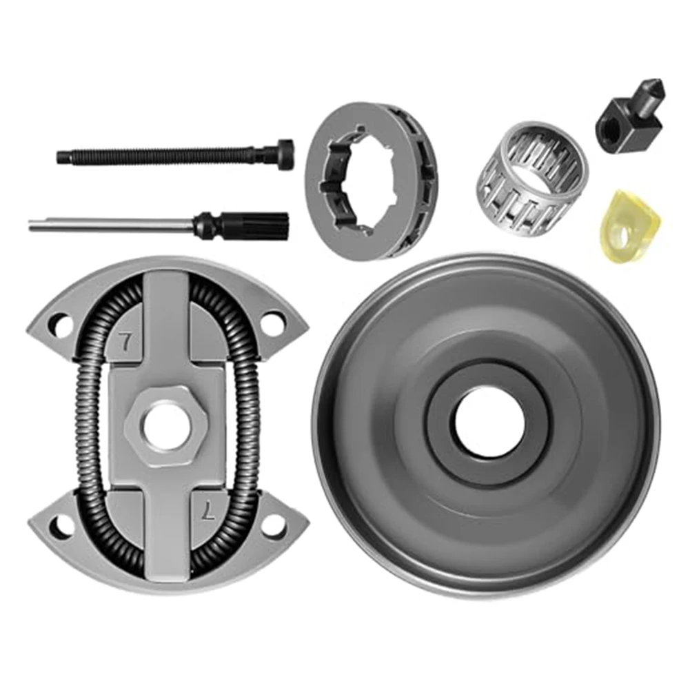 Clutch Drum and Rim Sprocket Kit 38 Inch 7T with Needle Bearing Chain Tensioner Oil Pump Tube for Chainsaws 50 51 154 254