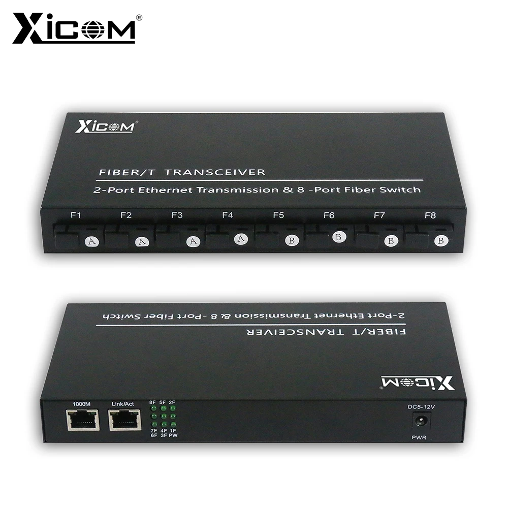 xicom-8f2e-optical-media-converter-8-sc-optic-2-rj45-single-mode-single-fiber-fiber-to-ethernet-for-ip-camera-cctv-switch