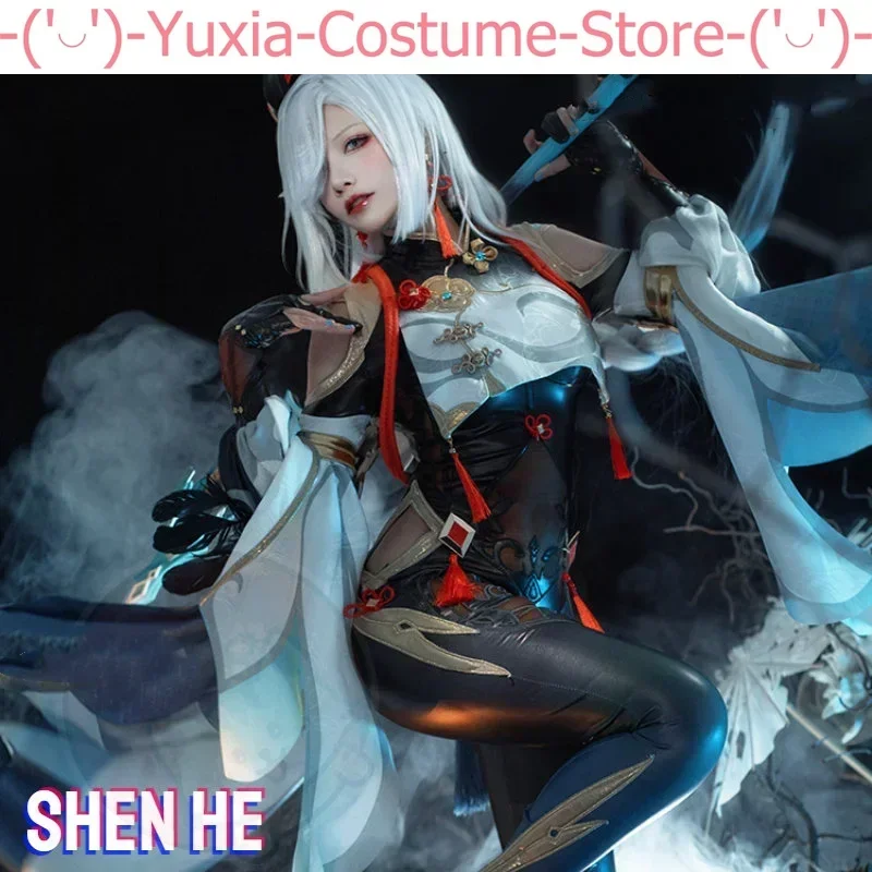 

Game Genshin Impact Shenhe Cosplay Costume Game Cos Genshin Impact Cosplay Shenhe Costume with Cosplay Wig for Girls