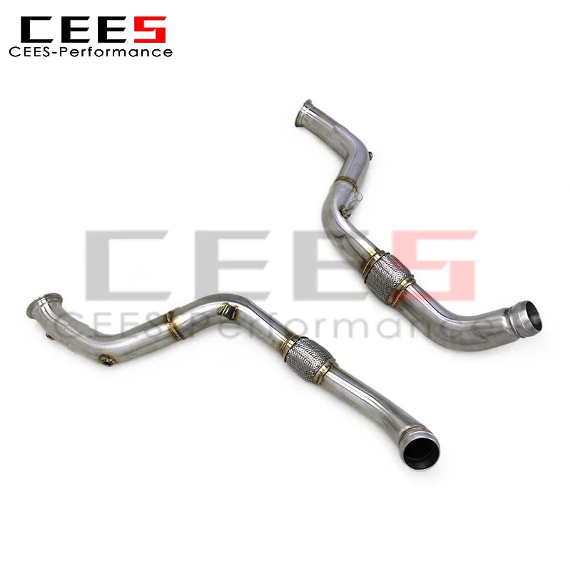 CEES Stainless Steel 304 Exhaust Downpipe For Bentley Continental GT 4.0TT/6.0TT 2020-2024 Car Tuning System Exhaust Pipe