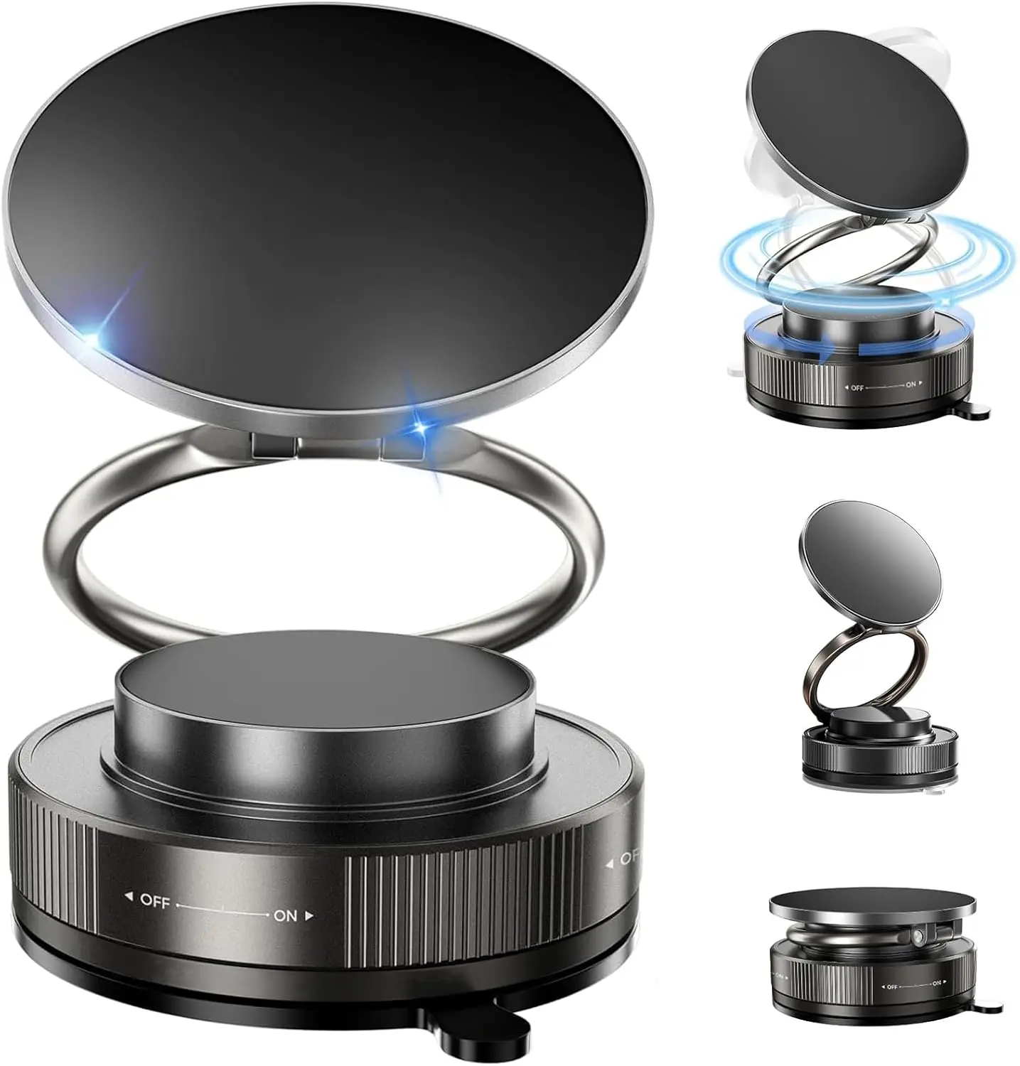 Vacuum Magnetic Phone Holder Stand, for Magsafe Suction Cup Phone MountAdjustable Swivel Lock, for Your Car/Gym/Mirror