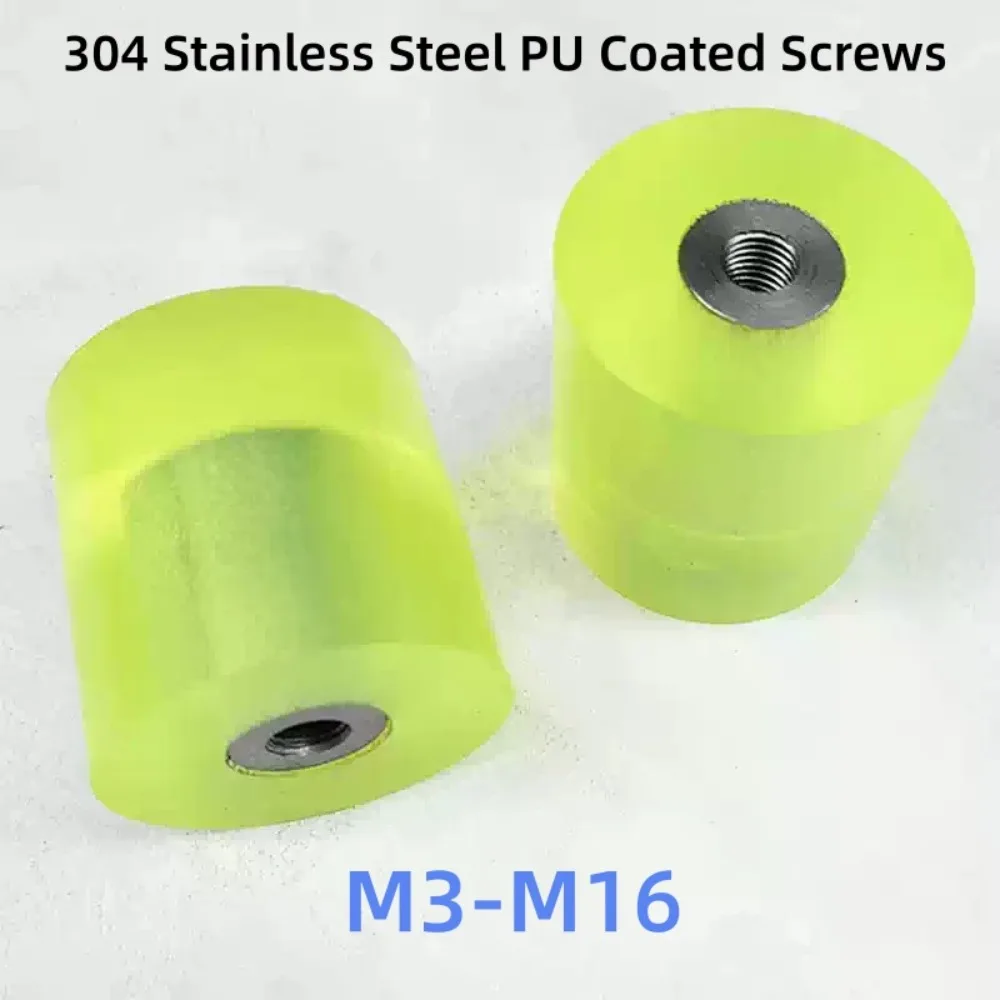 Adjustable PU Buffer Support Screw M3‑M16 304 SS With Polyurethane Coating Anti‑Slip Vibration Damping Anti‑Collision Stop Bolt