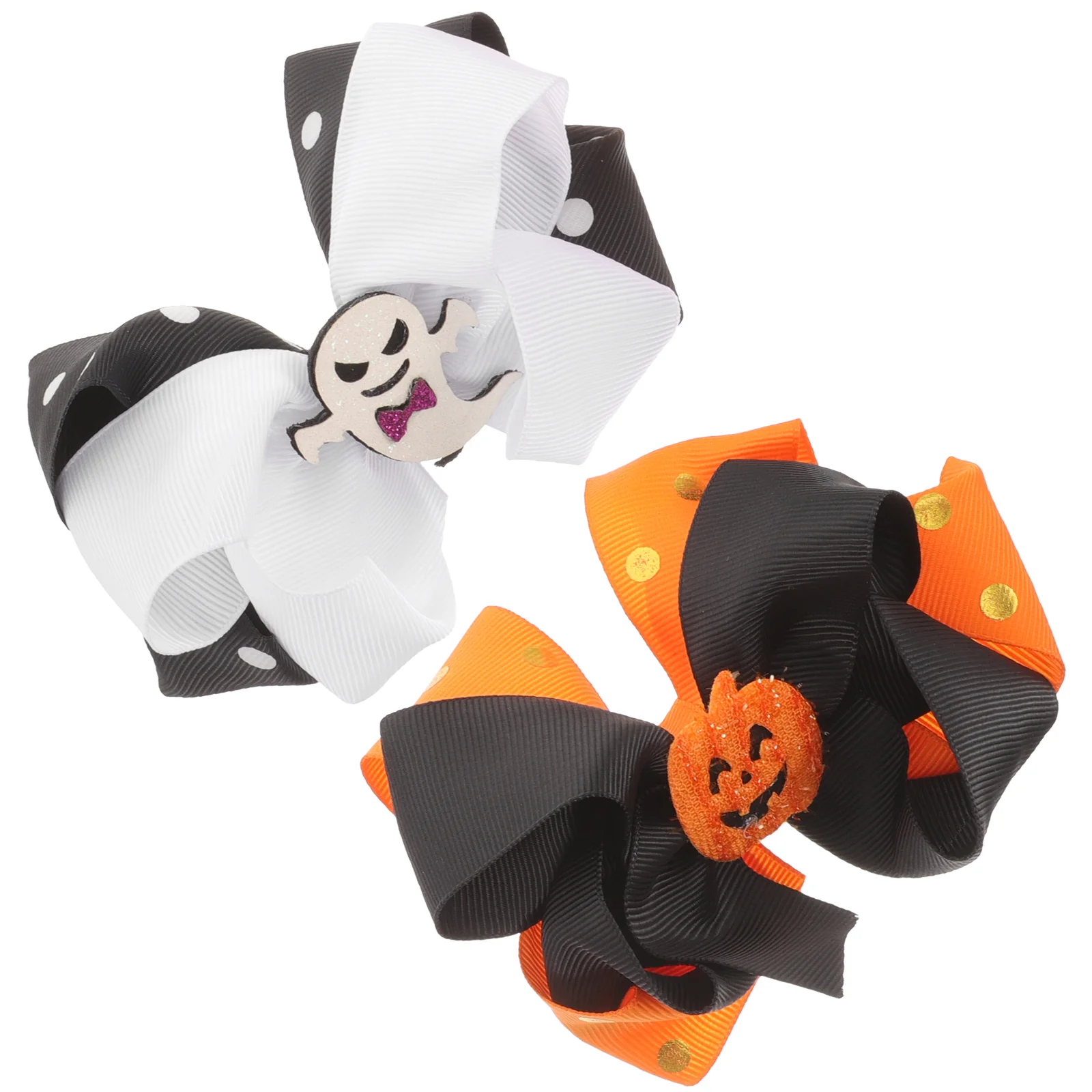 2 Pcs Hair Pin Barrettes Hairpin Halloween Clip Pumpkin Clips for Toddler Girls Kids Bat Baby