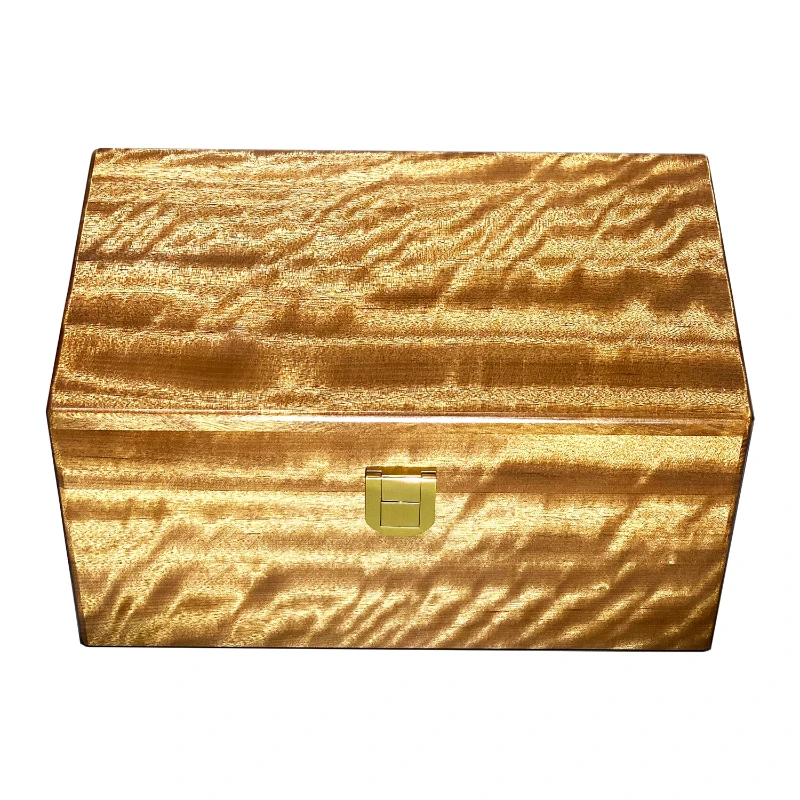 Auténtica caja de joyería hecha a mano de seda dorada de Sichuan Nanmu, joyería, pulsera, anillo, caja de regalo de boda, caja de herencia para niños