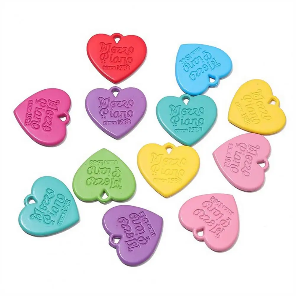 20Pcs Tags Colorful Acrylic Valentine Day Pendant Charm Keychains Necklace Earring Pendant DIY Jewelry Crafts