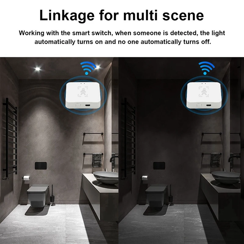 2X Tuya Zigbee Detector de presencia humana con soporte Sensor PIR de cuerpo humano inteligente Mmwave Radar Sensor de movimiento de microondas