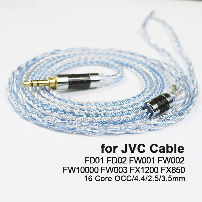 

JVC Earphones Gold 16 Core OCC Silver plated Upgrade cable Headphone wire for JVC FD01 02 FW001 002 FW10000 003 FX1200 With MIC