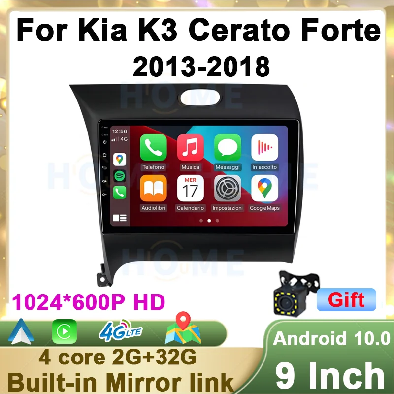 

Android 10 4 Core Car DVD Player For Kia CERATO K3 FORTE 2013 - 2018 Multimedia Video GPS Navigation Carplay Auto 4G WIFi BT